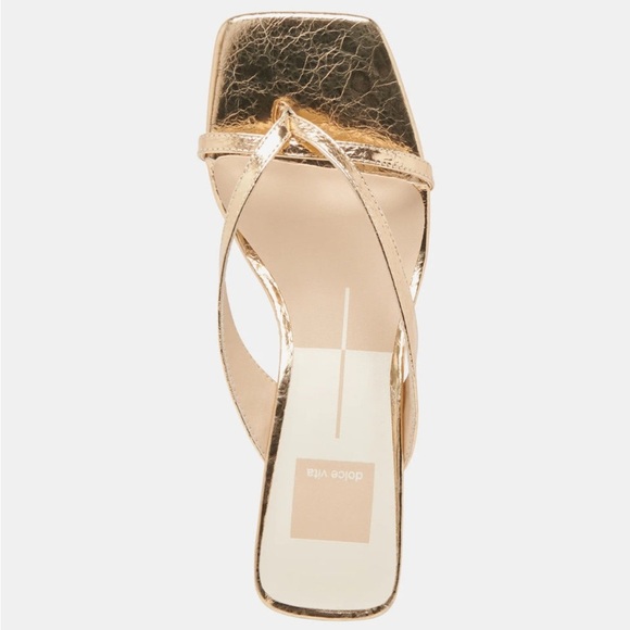 Dolce Vita Brevel Heeled Sandals – Gold Leather8.5 – Brand New in Box - Picture 1 of 13